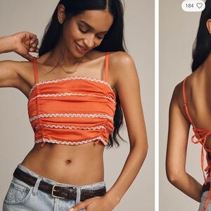 Chic Orange Striped Crop Top